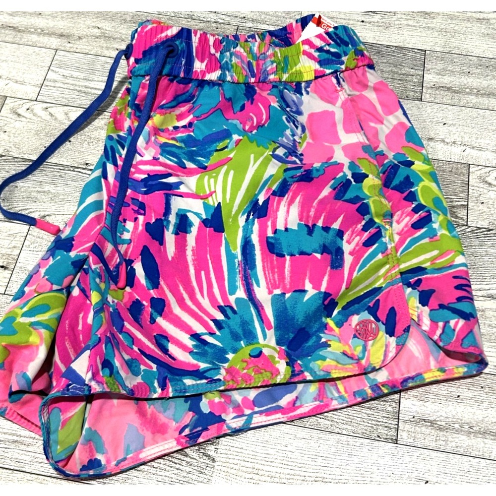 Womens Lilly Pulitzer Rare Gumbo Limbo Runaround Giraffe swim shorts SMALL